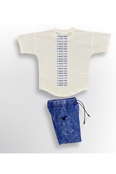 Pink Hippo Kids Set de tricou și pantaloni scurți cu text imprimat pe spate