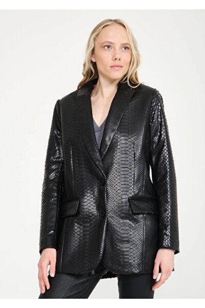 janbely Deri Blazer Ceket