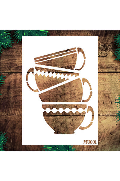 STENCİLTASARIM Stencil Tasarım Mu001 Fincan- Dekoratif Duvar, Fayans Ve Eşya ...