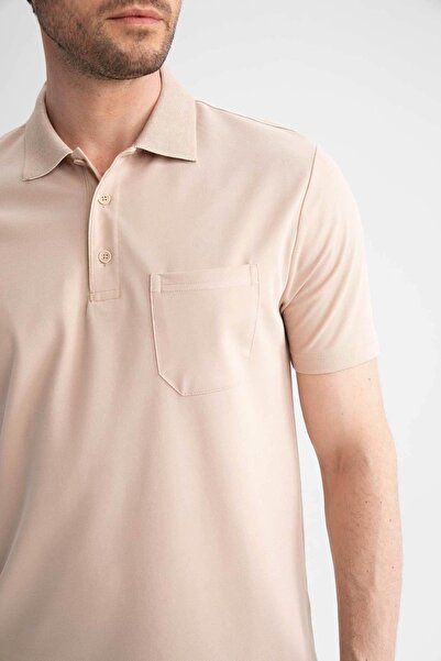 DeFacto Tričko Relax Fit Polo Neck Cotton Česané tričko