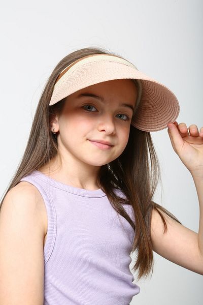 MARBERRY Powder Straw Visor Girl's Hat