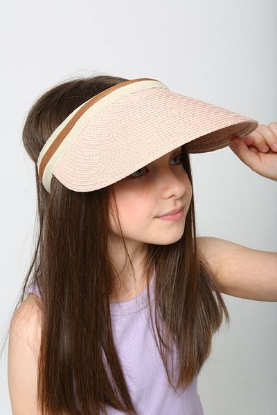 MARBERRY Powder Straw Visor Girl's Hat