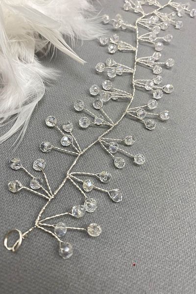 Hobigram إكسسوار شعر نسائي Vella Beaded Bridal Crown إكسسوار شعر – إكسسوارات شعر أخرى، تصميم أنيق –