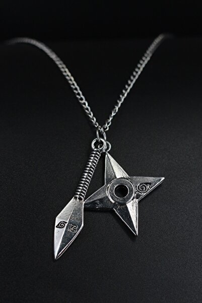 Dukkanka Mızrak Naruto Anime Metal Zincirli Ikili Kolye