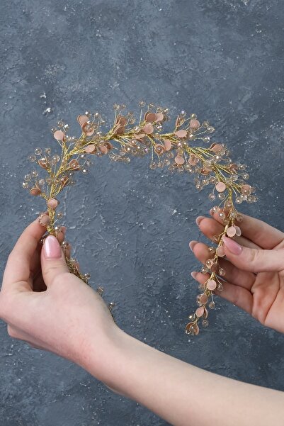 Hobigram Women's Accessory Honey Color Melis Mineli Bridal Crown Hair and Turban Accessory – Other Hair Accessories –