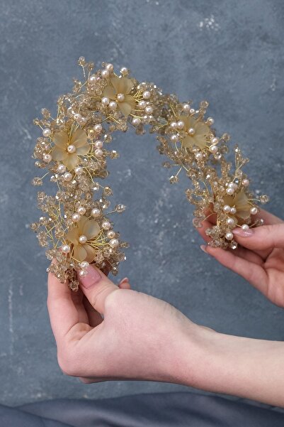 Hobigram Hair Accessory Simay Flower Motif Bridal Tiara and Hair Turban Accessory – Other Hair Accessories – Other