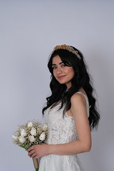 Hobigram Hair Accessory Honey Color Shimal Beaded Bridal Crown and Hair Turban Accessory – Other Hair Accessories