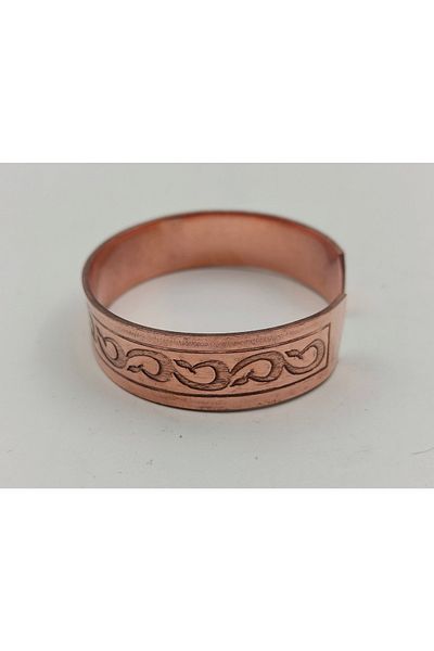Acousticworld Copper Bracelet 1.5x17.5 cm Kalemkar Hand Embroidered Natural Pure Copper M7
