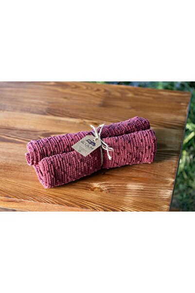 Online - Organik 3 Boyutlu 2 Kat Müslin 115x115cm Bebek Çok Amaçlı Örtü/pike/battaniye -bordo