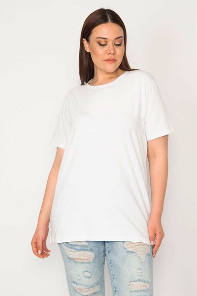 Şans Plus Size Blouse - White - Regular fit
