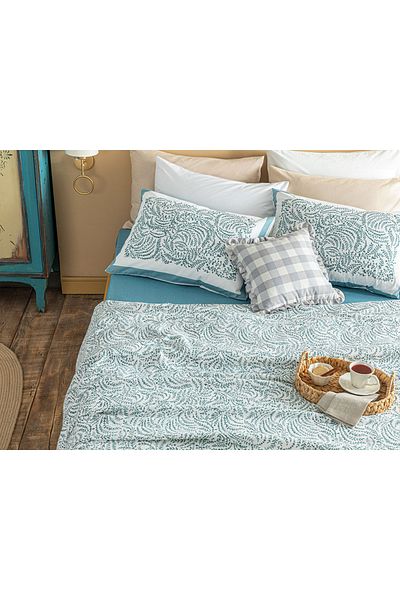 English Home Seledon Single Pique Set - Calm Nature Printed, 150x220 Cm