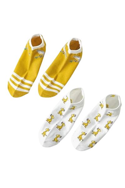 socksbox Γυναικείες πολύχρωμες κοντές κάλτσες /5 ζευγάρια/36-41/κίτρινο05