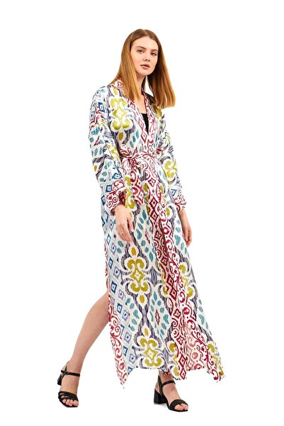 Nomads Felt 100% Silk Kimono Dressing Gown Caftan Ethnic Patterned