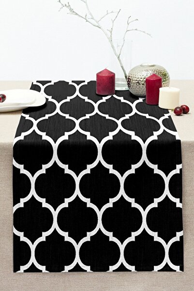 Realhomes خلفية سوداء منقوشة الرقمية المطبوعة مخيط راشيل محبوك عداء