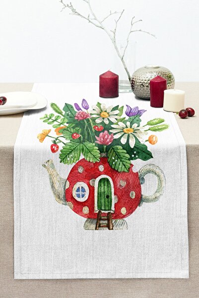 Realhomes Vază de ceainic drăguță, imprimată digitală, cusut modern, tricotat Raschel