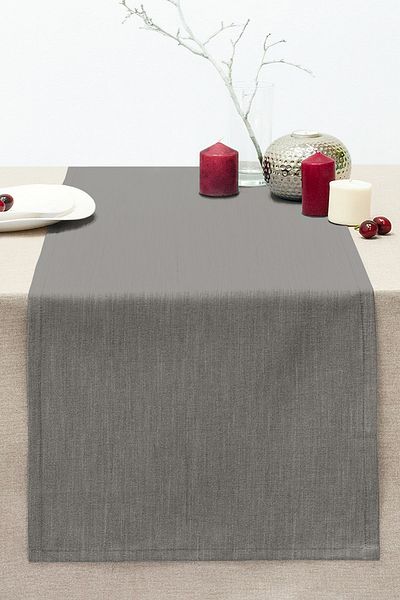 Realhomes Gray Digital Printed Decorative Stitched Raschel Knitted Runner