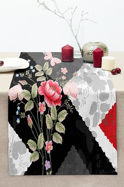 Realhomes Fashion Special Design Digital Printed Modern Stitched Raschel Knitted Runner