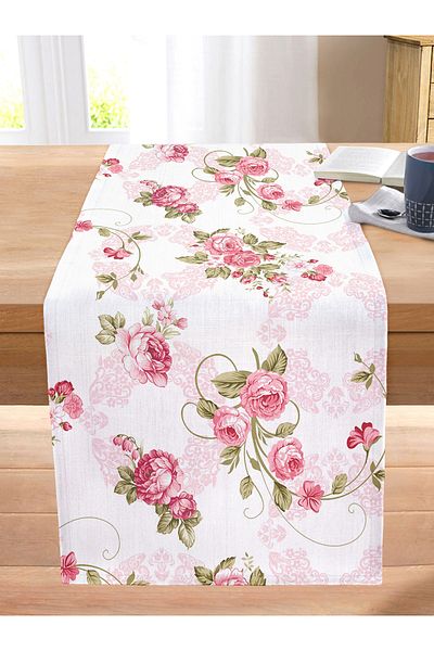 Realhomes Rose Design Special Design Digital Printed Stitched Raschel Knitted Runner
