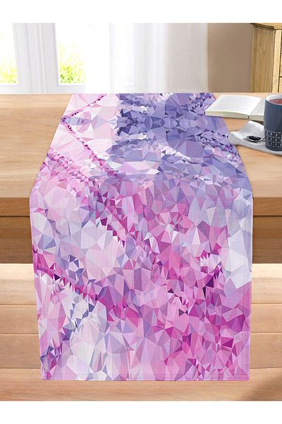 Realhomes Colorful Geometric Abstract Patterned Special Design Digital Printed Modern Stitched Raschel Knitted Runner