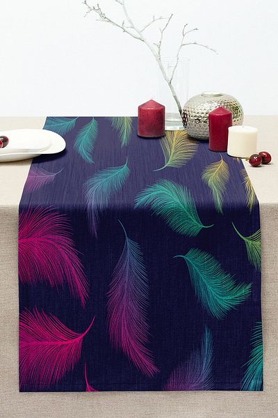 Realhomes Digital Printed Modern Stitched Raschel Knitted Runner with Ebru Motif