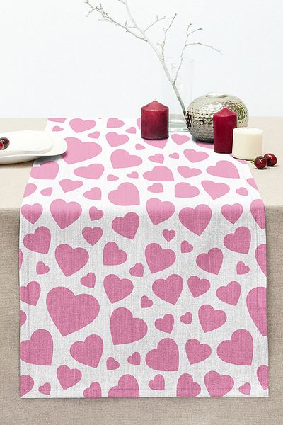 Realhomes Valentine's Day Themed Special Design Digital Printed Modern Stitched Raschel Knitted Runner