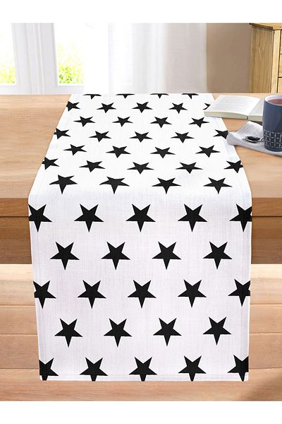 Realhomes Star Patterned Digital Printed - Stitched Raschel Knitted Runner