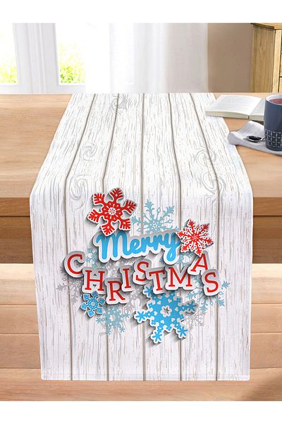 Realhomes Merry Christmas Digital Printed Modern Stitched Raschel Knitted Runner
