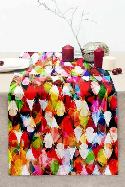 Realhomes Colorful Complex Patterned Special Design Digital Printed Modern Stitched Raschel Knitted Runner