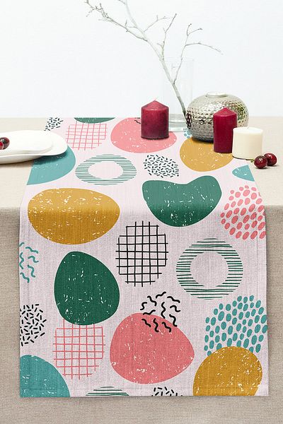 Realhomes Artistic Modern Design Digital Printed Modern Stitched Raschel Knitted Runner