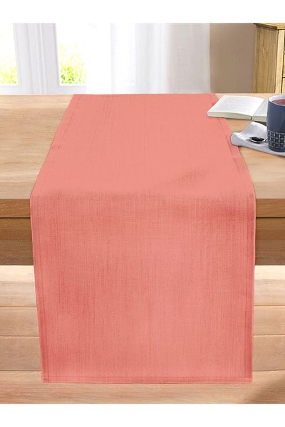 Realhomes Coral Illustrated Digital Printed Decorative Stitched Raschel Knitted Runner