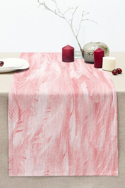 Realhomes Powder Background Digital Printed Modern Stitched Raschel Knitted Runner
