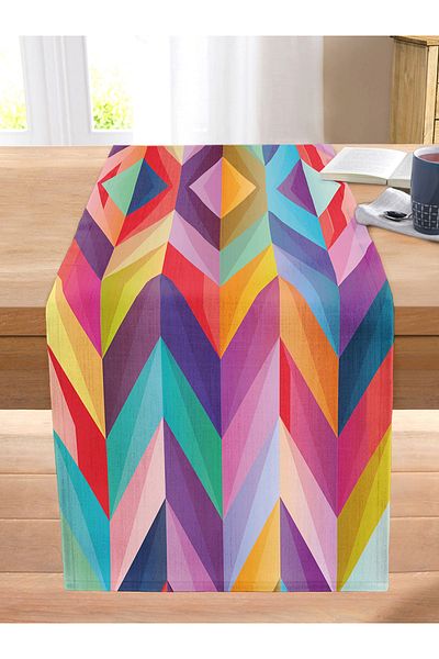 Realhomes Multi Colar Digital Printed Modern Stitched Raschel Knitted Runner