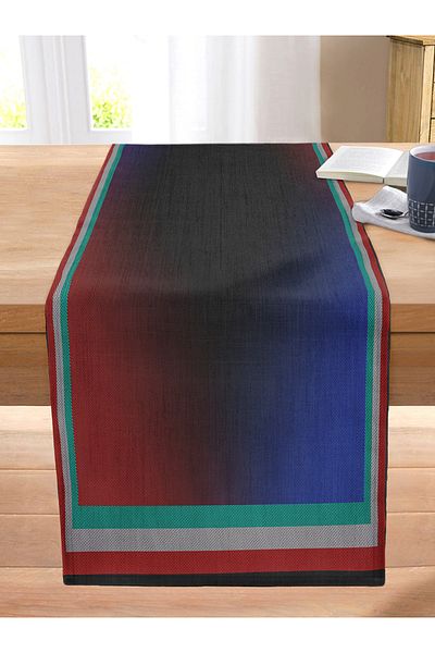 Realhomes Red Navy Blue Abstract Style Special Design Digital Printed Modern Stitched Raschel Knitted Runner