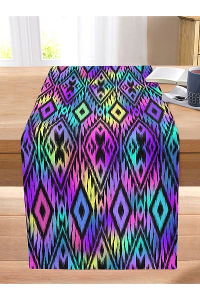 Realhomes Diamond Patterned Special Design Digital Printed Modern Stitched Raschel Knitted Runner