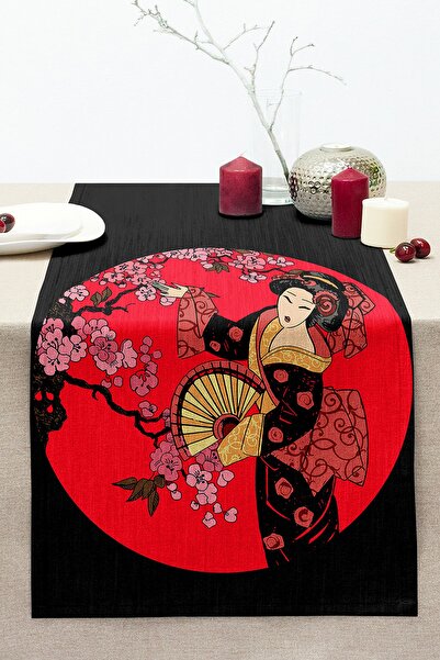 Realhomes Çiçek Desenli Yelpazeli Japon Kız Motifli Modern Dikişli Raşel Örme...