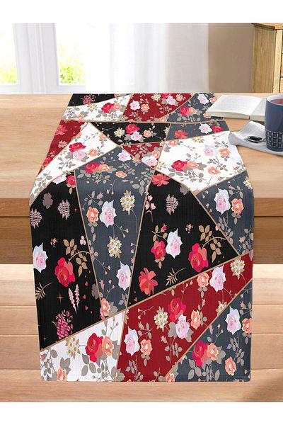 Realhomes Modern Designed Digital Printed Stitched Raschel Knitted Runner