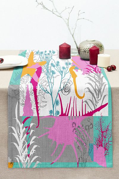 Realhomes Summer Special Series Digital Printed Modern Stitched Raschel Knitted Runner