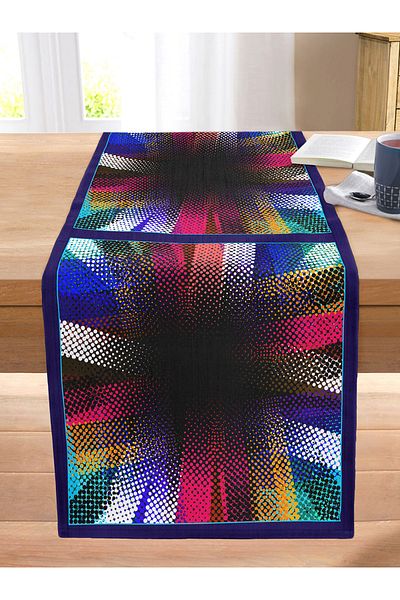 Realhomes Colorful Mixed Polka Dot Special Design Digital Printed Modern Stitched Raschel Knitted Runner