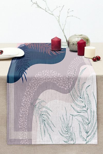 Realhomes Digital Printed Stitched Raschel Knitted Runner with Modern Art Design