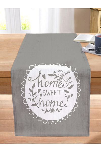 Realhomes Home Sweet Home Digital Printed Decorative Stitched Raschel Knitted Runner