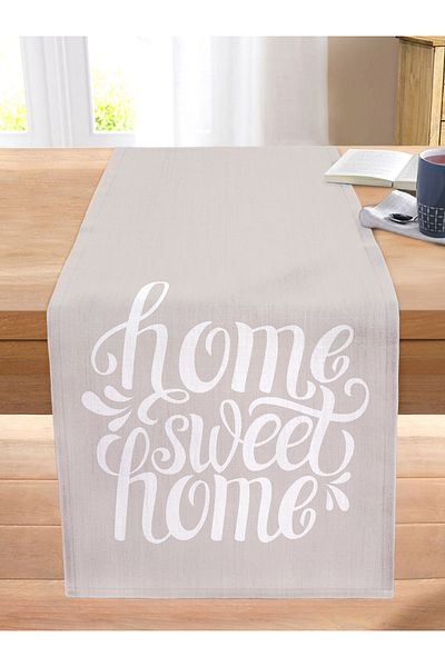 Realhomes Home Sweet Home Digital Printed Stitched Raschel Knitted Runner