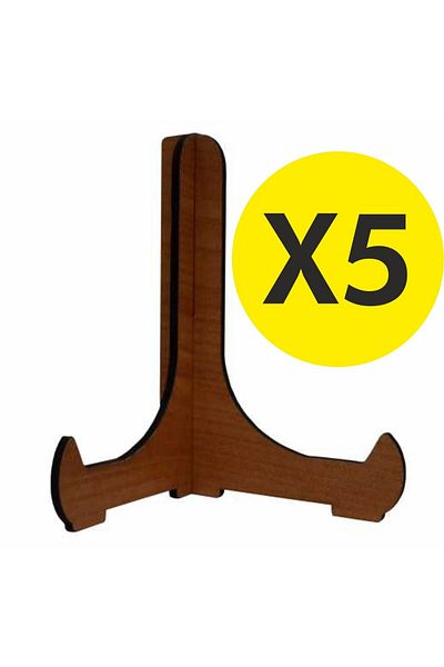AS TİCARET 5pcs Wooden Frame Plate Display Stand 15x12 cm