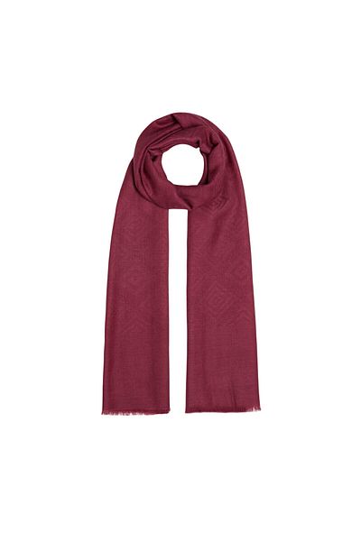 ipekevi Burgundy Parcel Patterned Wool Silk Shawl