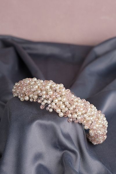 Hobigram إكسسوار شعر الزفاف المزين بالخرز من Leal للعروس الجميلة - إكسسوار الزفاف، تصميم أنيق -