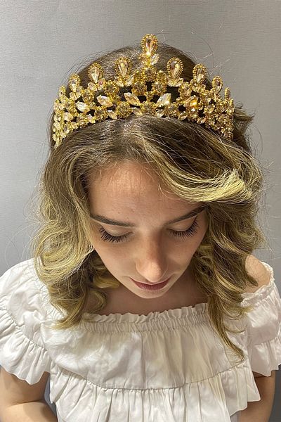 Hobigram إكسسوار شعر العروس Beety Model Bridal Henna Crown – إكسسوار العروس، تصميم أنيق، إكسسوار نسائي – G