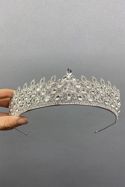 Hobigram تاج زفاف Mia Stone Henna – إكسسوار للعروس، تصميم أنيق، إكسسوار نسائي – إكسسوار للعروس – العروس