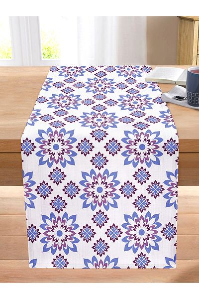 Realhomes Special Design Floral Motif Digital Printed Modern Stitched Raschel Knitted Runner