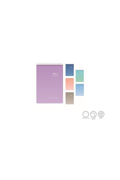 Gıpta مفكرة Thebook Blocks ذات غطاء صلب حلزوني مقاس 17 × 24 سم 100 ورقة مربعة (عبوة من 4 قطع) 5525