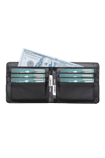 PLM Lio Faux Leather Men's Wallet Black