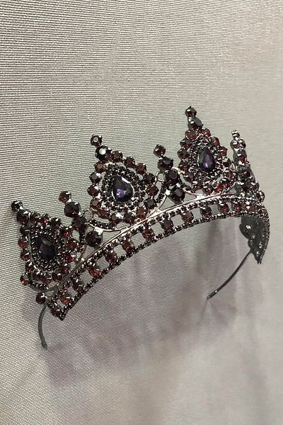 Hobigram إكسسوار شعر من حجر الكريستال البرقوقي هينا وتاج الزفاف – إكسسوار الزفاف، تصميم أنيق – إكسسوارات الزفاف